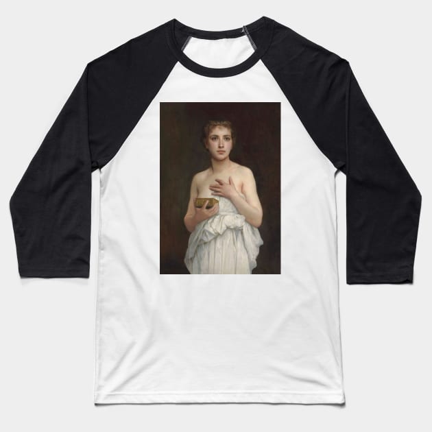 Pandore by William-Adolphe Bouguereau Baseball T-Shirt by Classic Art Stall